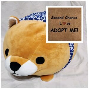 Amuse Mameshiba Dog Shiba Inu Mametaro Mochi Plush Brown & Blue Japan Import 20"
